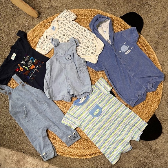 Vintage 100% cotton baby boy animal clothing bundle size 6/9 months no flaws - Picture 1 of 10